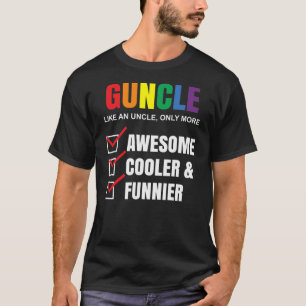 Guncle Definition Rainbow Funny för farbror LGBT  T Shirt
