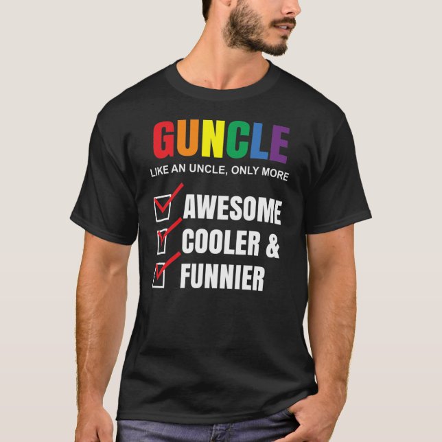 Guncle Definition Rainbow Funny för farbror LGBT  T Shirt (Framsida)
