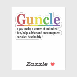 Guncle Definition Rainbow Funny Gift Klistermärken