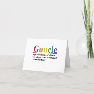 Guncle Definition Rainbow Funny Gift Tack Kort