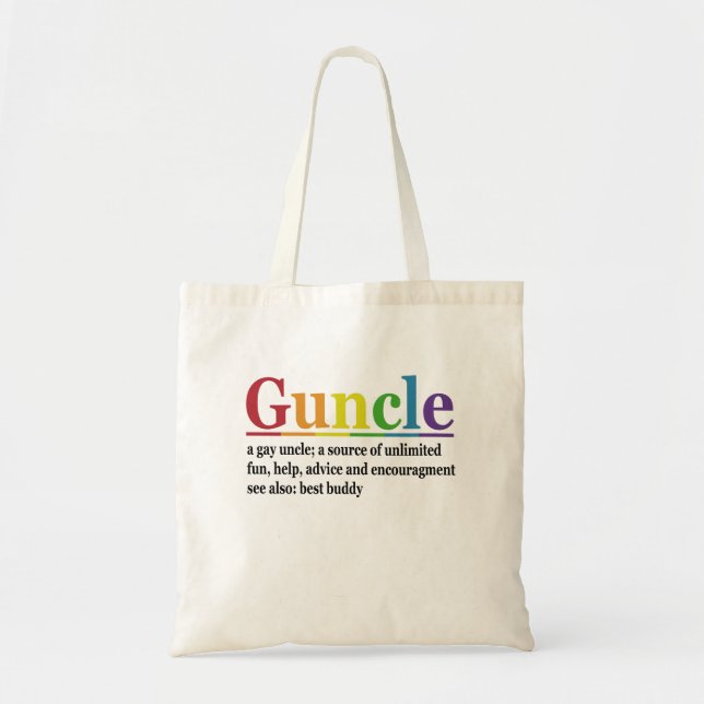 Guncle Definition Rainbow Funny Gift Tygkasse (Framsidan)