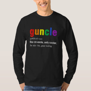Guncle Definition Rainbow Pride Färg för Gay UNCL T Shirt