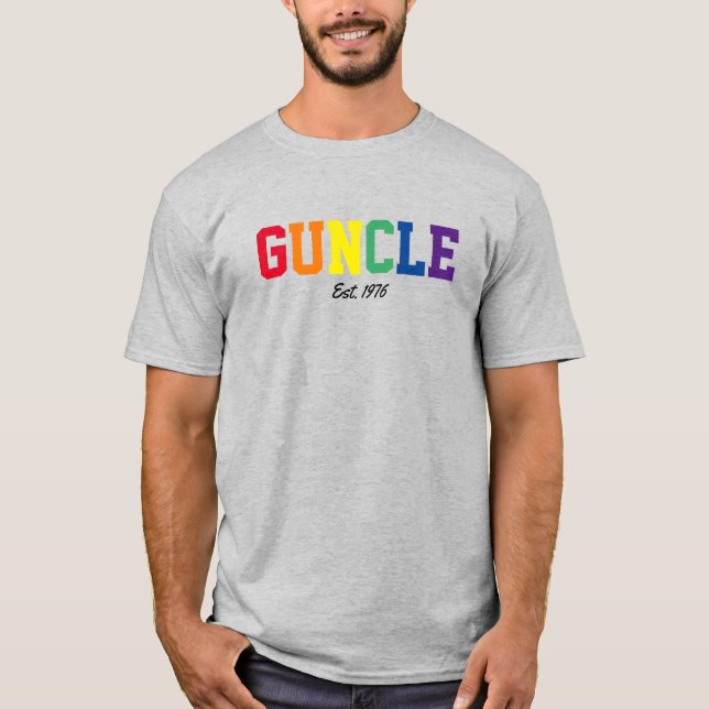 "Guncle - est date"-noveltyns gåva T Shirt (Framsida)