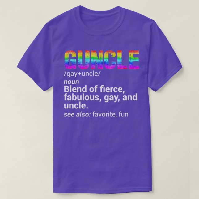 Guncle Gay Farbror som är Fierce och Fabulous T Shirt (Design framsida)