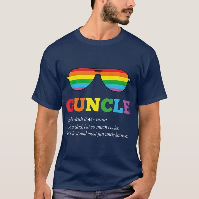 Guncle Gift Gay farbror Pride Rainbow LGB farbror T Shirt (Framsida)