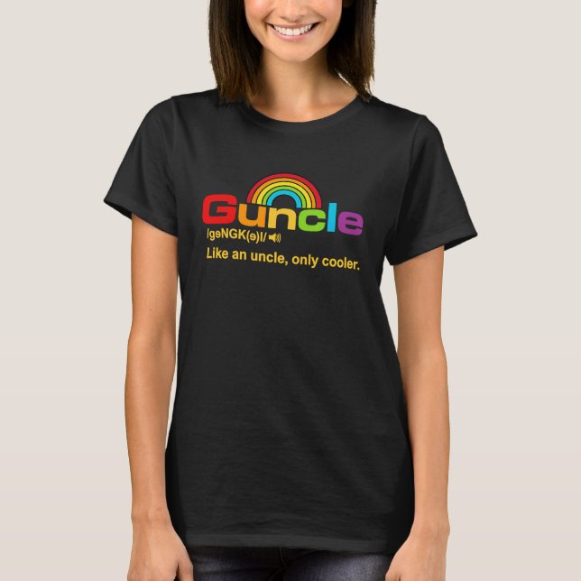 Guncle Rainbow Pride Support Lgbtq För manar Women T Shirt (Framsida)