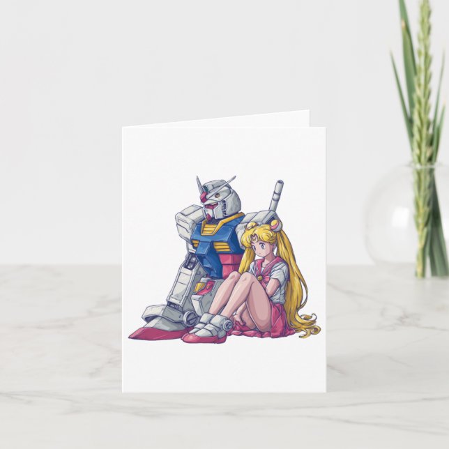 Gundam och Måne A Mecha Magic Crossover Kort (Framsida)