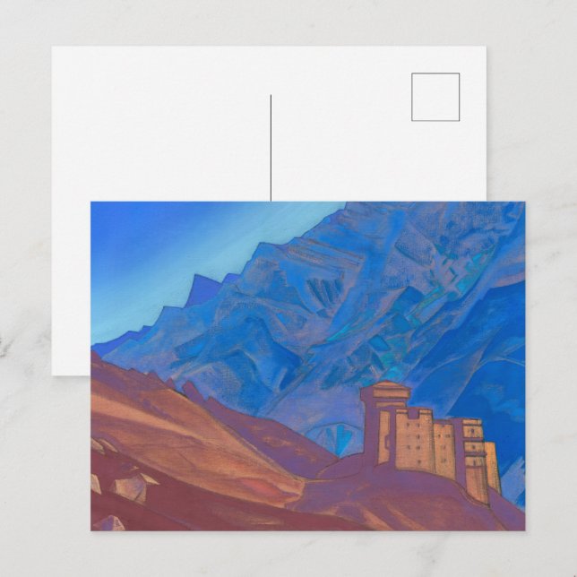 Gundla av Nicholas Roerich Vykort (Fram/baksida)