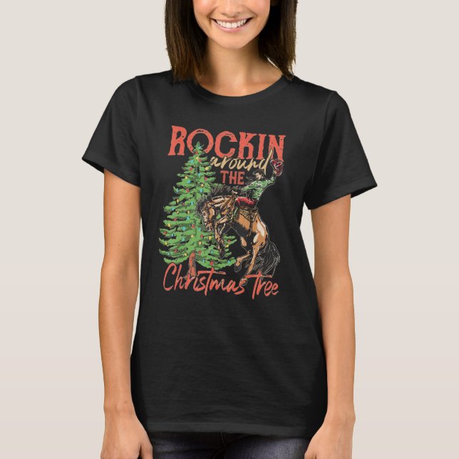 Gunga runt julgranen Jul Cowboy T Shirt (Framsida)