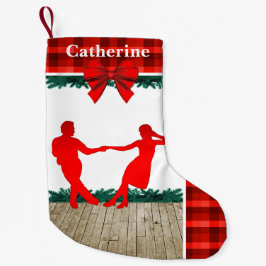 Gungadansare med den röda plädet liten julstrumpa