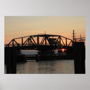 GungaDrawbridge på solnedgången Poster