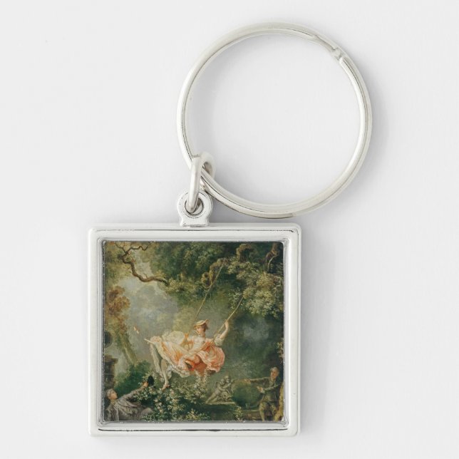 Gungan Fyrkantig Silverfärgad Nyckelring (Framsidan)