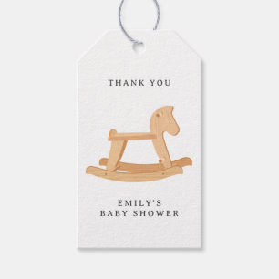 Gungande Häst Baby Shower Minimalistisk Baby Showe Presentetikett
