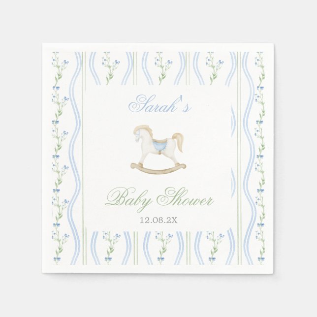 Gunghäst Baby Shower Pojke Pappersservett (Framsidan)
