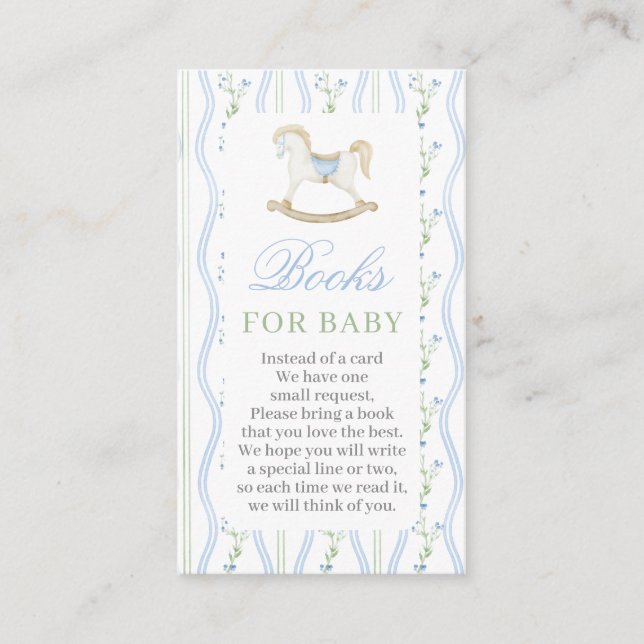 Gunghäst Babyshowerböcker för Babykort Tilläggskort (Framsida)
