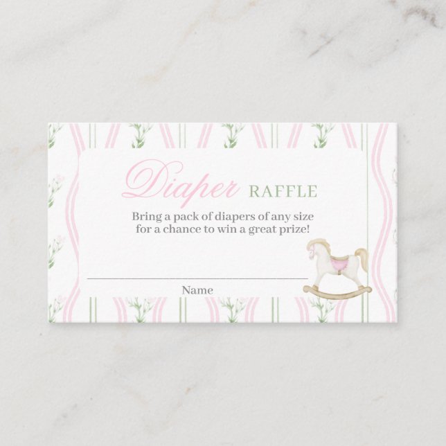 Gunghäst Blöja Lotteri Kort (Framsida)