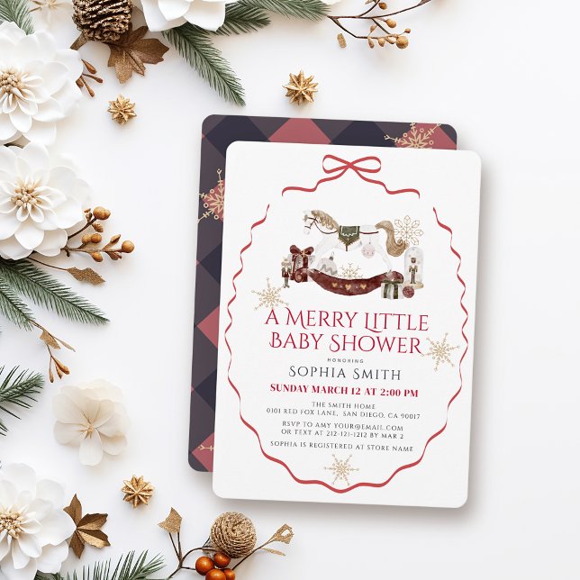 Gunghäst Jul Glad Liten Bebis Babyshower Inbjudningar (Skapare uppladdad)