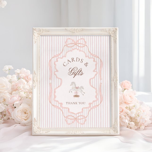 Gunghäst Rosa Baby Shower-kort och presenter Poster (Skapare uppladdad)