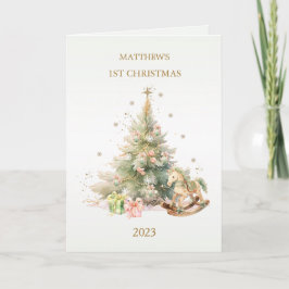 Gunghäst Tall Jul Bebis 1:a Julen Helgkort