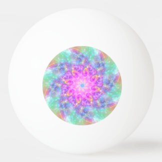 Gungning av ljusa Ljus färgstarka Spiral Mandala A Pingisboll