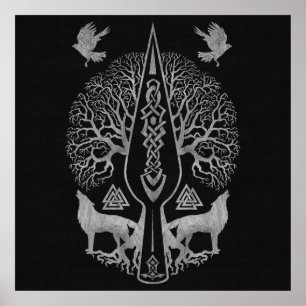 Gungnir - Spear of Odin and Livets träd - Poster