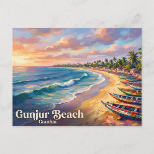 Gunjur Village Beach Gambia Vykort