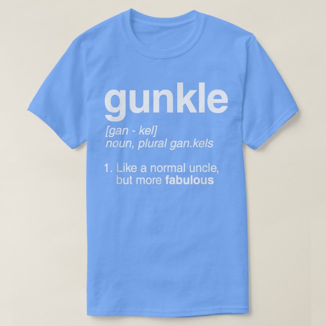 Gunkle Dictionary Definition Funny Gay farbror Pri T Shirt (Design framsida)