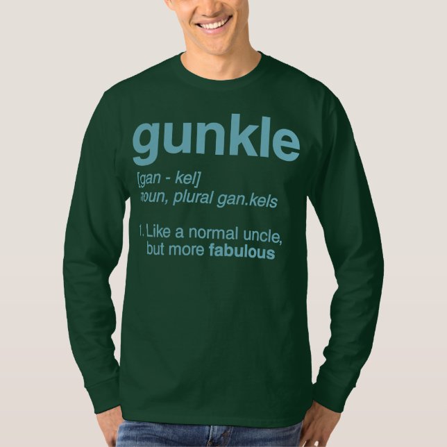 Gunkle Dictionary Definition Funny Gay farbror T Shirt (Framsida)
