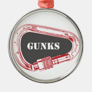 Gunks som klättrar Carabiner Julgransprydnad Metall