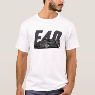 Gunmetal Grått Sports Toppen Car Retro F40 F-40 T Shirt