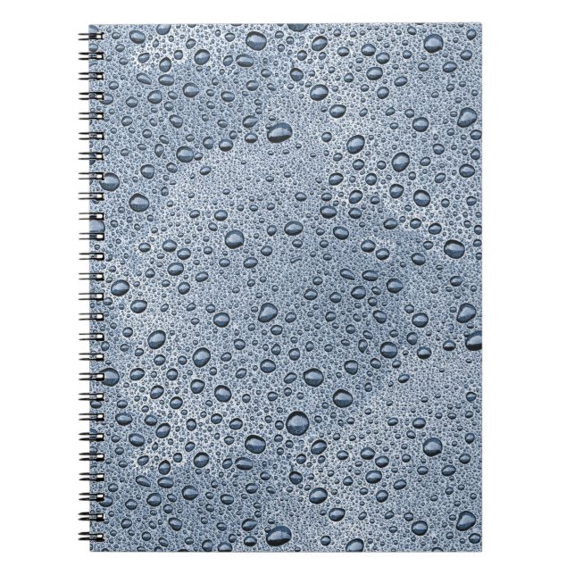 Gunmetal grått vatten droplets anteckningsbok (Framsidan)