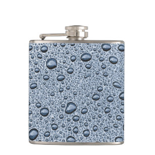Gunmetal grått vatten droplets fickplunta