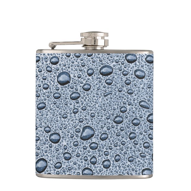 Gunmetal grått vatten droplets fickplunta (Framsidan)