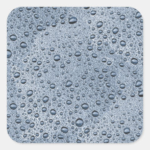 Gunmetal grått vatten droplets fyrkantigt klistermärke