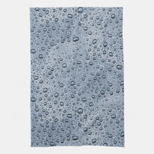 Gunmetal grått vatten droplets kökshandduk