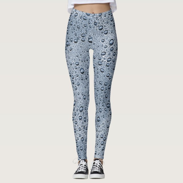 Gunmetal grått vatten droplets leggings (Framsida)