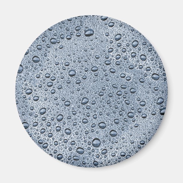 Gunmetal grått vatten droplets magnet (Framsidan)