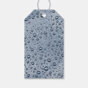 Gunmetal grått vatten droplets presentetikett