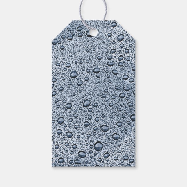 Gunmetal grått vatten droplets presentetikett (Framsidan)