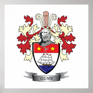 Gunn Family Crest Jackar om Arm Poster