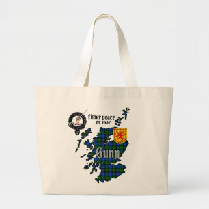 Gunn Klan Badge & Tartan Karta i Skottland  Jumbo Tygkasse