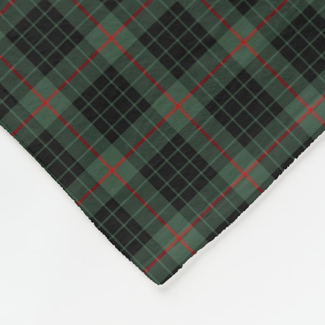 Gunn Klan Mörk grönt och Black Tartan Fleecefilt (Hörn)