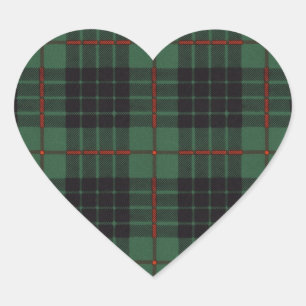 Gunn klan Play Scottish tartan Hjärtformat Klistermärke