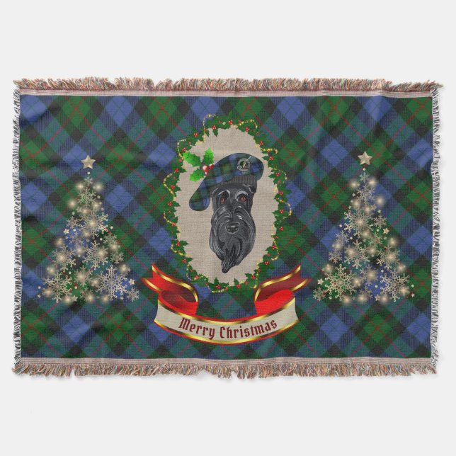 Gunn Scottie Hund jul Throw Blanket Filt (Framsidan)