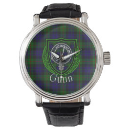 Gunn Scottish Clan Tartan & Crest Armbandsur