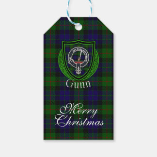 Gunn Scottish Clan Tartan & Crest Presentetikett