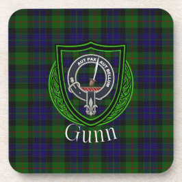 Gunn Scottish Clan Tartan & Crest Underlägg