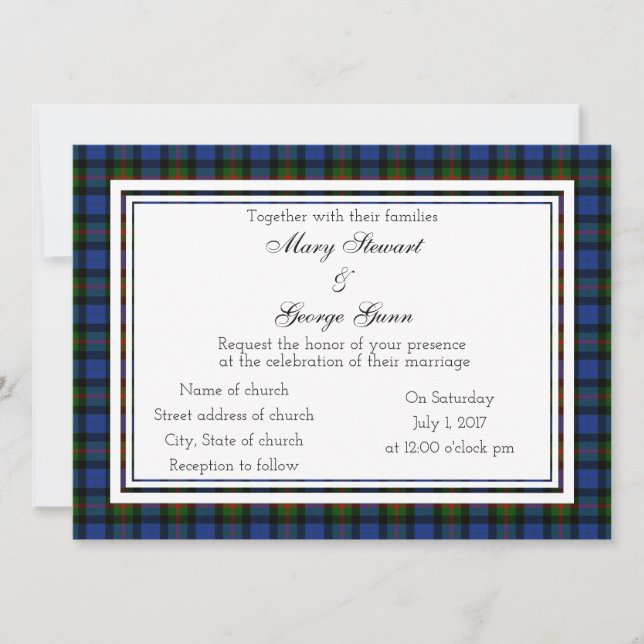 Gunn Scottish Wedding Invitation Inbjudningar (Framsida)