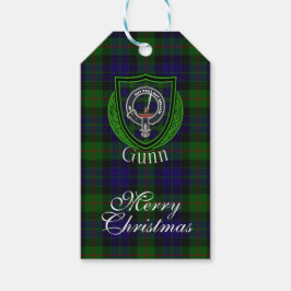 Gunn skotsk klan tartan & vapen presentetikett