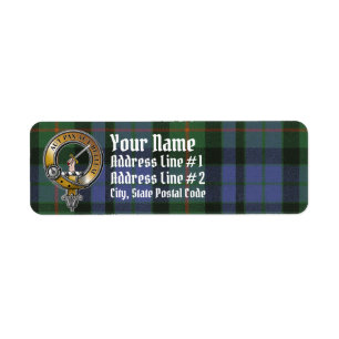 Gunn Tartan & Badge Returadress Etikett